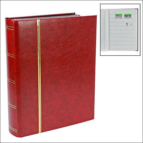 SAFE Briefmarkenalbum / Einsteckbuch Nr. 110 PREMIUM Einsteckbücher 16 WEISSE Seiten mit goldfarbener Premiumprägung Einband in WEINROT / ROT