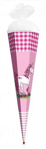 Schultüte Zuckertüte Einhorn Lilly 85cm sechseckig mit Roth Spitze