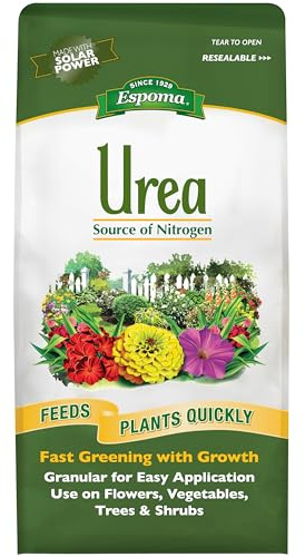 Espoma Urea Nitrogen Fertilizer 45-0-0, 4lb. Bag; Promotes Growth in All Flowering Plants, Trees, Shrubs, and Vegetables. Granular for Easy Application. Pack of One.