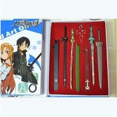 Sword Art Online Kirito und Asuna Messerschnalle, komplettes Set, 5 Stück