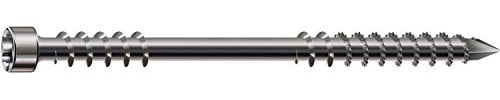 Spax 538000801205 Lot de 50 vis de terrasse, vissage sans avant-trou, tête cylindrique, Torx 40, en acier inoxydable A4, 8,0 x 120 mm