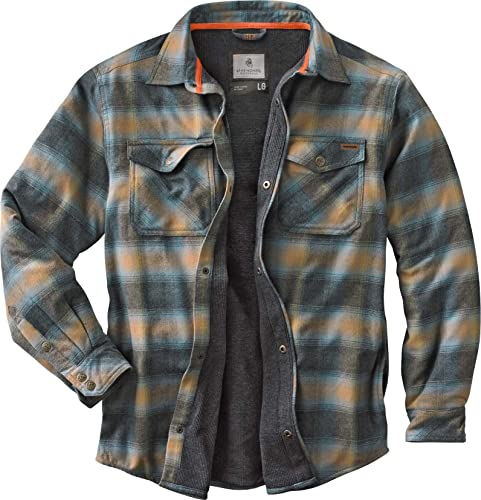 Legendary Whitetails Herren Archer Flannel Thermal Lined Shirt Jacket for Men, Quilted Insulated Plaid Work Outerwear Coat Jacke, Sky, L