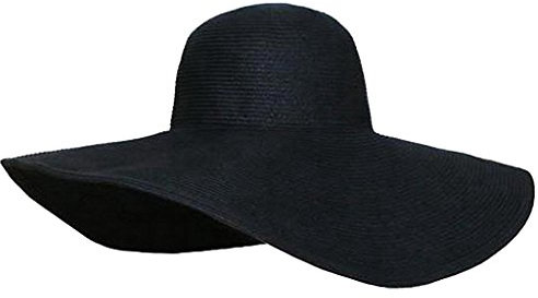 Wowlife Schlapphut mit breiter Krempe zum Aufrollen, schwarz, Medium