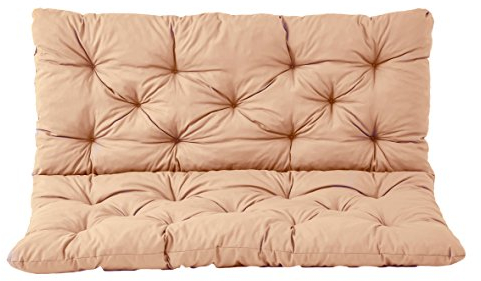 Ambientehome 3er Bank Sitzkissen und Rückenkissen Hanko, beige, ca 150 x 98 x 8 cm, Bankauflage, Polsterauflage