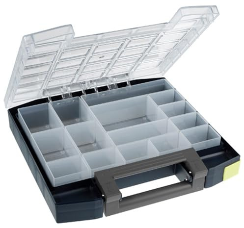 Raaco Boxxser 55 5x5-15 Sortierbox, 15 Einsätze - Sichere Aufbewahrung | Robuste Sortierbox für Werkstatt, Sortimentskasten & Sortierboxen für Kleinteile, Traglast 10 kg, Sichere Aufbewahrung, Modul