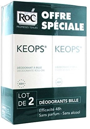 Roc Keops Deodorant mit starkem Schwitzen, 2 x 30 ml
