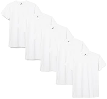 Lower East Men's LE105 T-Shirt, White, L (Pack of 5)