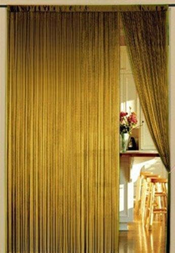 Kaikoon Fadenvorhang Vorhang Gardine 150cm x 300cm Gold glänzend (BxH)