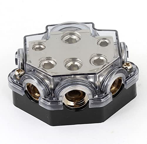 sourcingmap Car Auto Audio 1 in 5 Out AGU Fuse Holder Distribution Block Black
