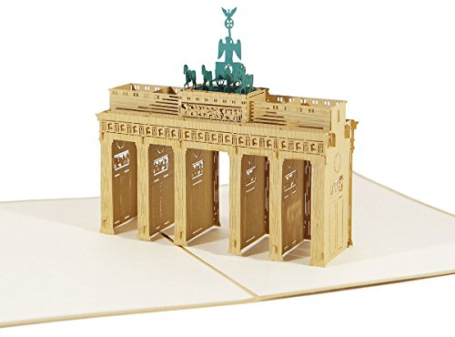 3D KARTE Brandenburger Tor I Pop-Up Karte als Reisegutschein, Geschenkkarte, Gutscheinkarte I Klappkarte als Andenken, Souvenir aus Berlin