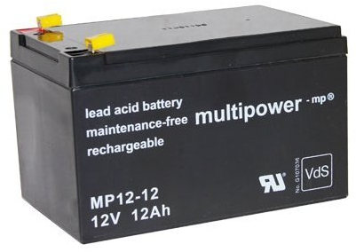 Original Multipower Blei Gel Akku AGM-Technik MP12-12 PB Anschluss 4,8m 12V 12 Ah für USV Anlage APC RBC52 RBC6 SMART UPS 1000 1000NET UPS 1000RMNET UPS 1000VS UPS 1100 Accu Batterien