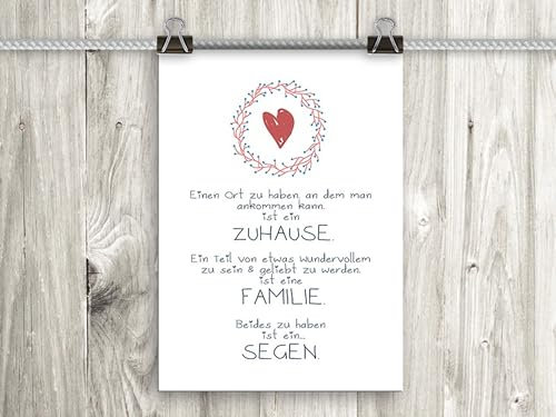 artissimo, Poster mit Spruch, Din A4, PE0036-DR, Zuhause/Familien/Segen, Wandbild, Plakat, Kunstdruck, Zitat, Sprüche, Wanddekoration, Typographie, Typografie