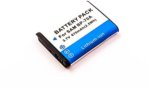MobiloTec Akku kompatibel mit Samsung BP-70A, Li-Ion 600 mAh, Batterie