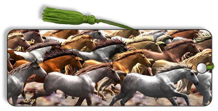 3D Bookmark 'Running Horses'