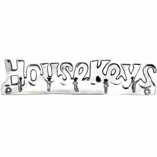 Chrome Plated Solid Brass House Keys Key Hook 5 Hooks Wall Mounted Holder Rack Including fixings
