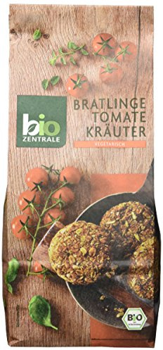 biozentrale Bratlinge Tomate Kräuter | 7x300g | Vegane Trockenmischung | Hoher Ballaststoffgehalt | Einfach zuzubereiten | Perfekt für Salate, vegetarische Gerichte & Burger