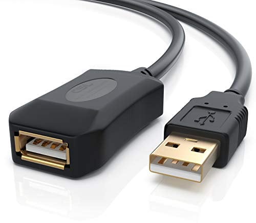 CSL - 10m USB 2.0 Active Repeater cable extension lead with signal amplification - Signal Amplifier Repeater - expandable - gold-plated contacts - black