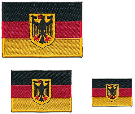 hegibaer 3 Deutschland Flaggen Adler Berlin Germany Flags Patch Aufnäher Aufbügler Set 0628