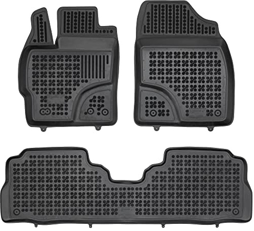 REZAW PLAST 201428 Fußmatten Set Gummimatten Vorne und Hinten Matten schwarz Kompatibel mit TOYOTA PRIUS PLUS ZVW4