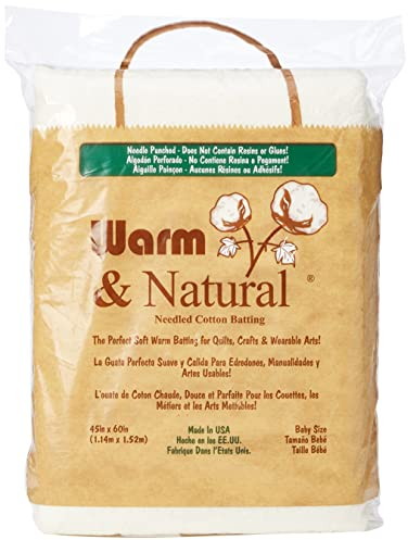 Warm Company Warm and Natural Cotton Batting with 45 x 60-inch Crib