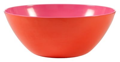 French Bull 12 Serving Bowl - Melamine Dinnerware - Salad, Mixing, Pasta - Orange/Pink