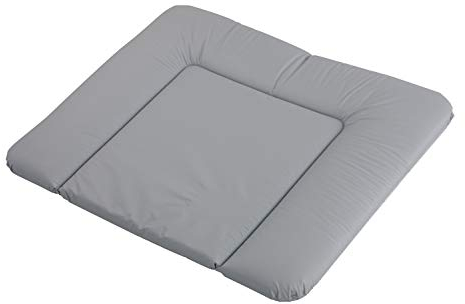 Rotho Babydesign Wickelauflage Breit (85 x 72 cm) - wickelauflage - wickeltischauflage - abwaschbar - wickelmatte - wasserdicht - grau
