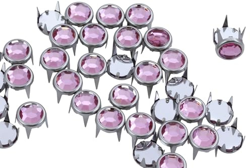 5mm Pink Lt. CH13 Bedazzler Refills Rhinestones Preset Gemagic Studs Nailheads in Rims For Garment Embelishments Leatherwork DIY Crafts Decorate Shoes, Belts, Tee Size 20-100 Pieces