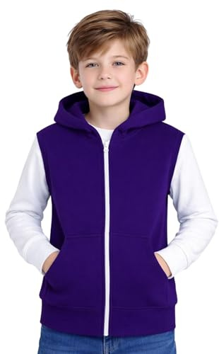 A2Z 4 Kids Boys Hooded Sleeveless Zip Gilet Casual Bodywarmer Vest | Lightweight Soft Padded Full Zip Everyday Outerwear With Pockets