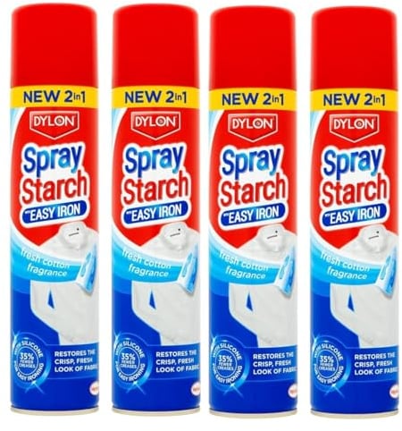 Dylon Spray Starch with Easy Iron 2 in 1 (pack of 4 x300ml)