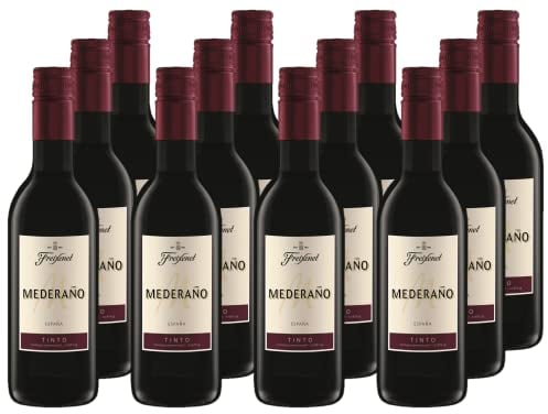 Freixenet Mederaño Tinto spanischer Rotwein (12 x 0,25 l) - Spanish Red Wine, kräftig und voll im Geschmack, Halbtrocken, idealer Begleiter zu Wild oder Gegrilltem, Fondue oder Käse