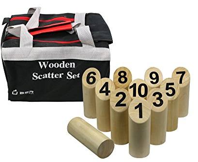 Übergames Scatter Spiel - Nummern Kubb aus ECO-Hartholz - Indoor und outdoor spiel