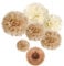 SUNBEAUTY 7er Set Braun Pompoms Lampion Dekoration für Hochzeit Zimmer Deko