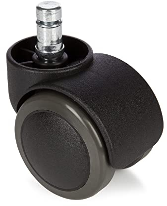 HJH OFFICE 619000 5x Hartbodenrollen ROLO 10 mm / 50 mm Büro-Stuhl-Rollen für Hartböden