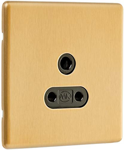 MK Aspect K24381SAGB 5A Round Pin Single Unswitched Socket - Satin Gold