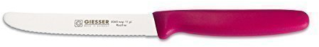 Giesser Messer Allzweckmesser 11 cm Klingenlänge mit Wellenschliff Pink - Profimesser Made in Germany