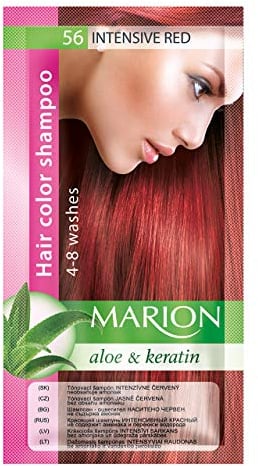 Marion. Champú de color para el cabello en bolsita, duración de 4 a 8 lavados, con áloe y queratina, color semipermanente