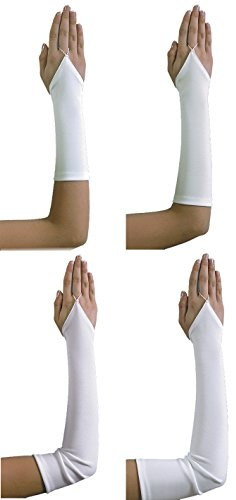 YES Fingerlose Brauthandschuhe Handschuhe Hochzeit, A1 50cm, weiß