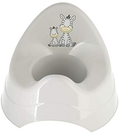 Bieco Töpfchen für Kinder Motiv Zebra | Standfestes Töpfchen für Kinder | ab 8 Monate bis 3 Jahre | WCKlo | Potty Training Seat | Topferl Für Kinder | Toilettentrainer | Nachttopf für Kinder, Zebra grau, 11006500