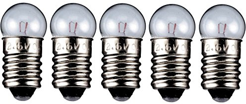 WireThinx 5er Set Kugelförmige Lampe 1,2 W, 12 V - Sockel E10-11,5 x 24 mm - L3