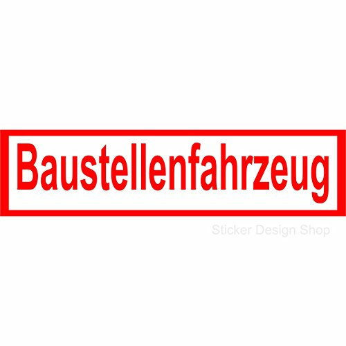 Sticker Design Shop Magnetschild Baustellenfahrzeug Automagnet Auto LKW Aufkleber Magnet Schild 30x7,5 cm