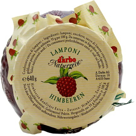 Darbo Naturrein Dekorglas - Himbeer Konfitüre - 6 x 640 g