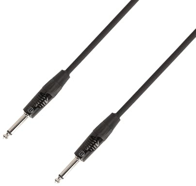 Adam Hall Cables 4 STAR IPP 0450 - Instrumentenkabel, Rean 6,3mm Klinkenstecker Mono auf 6,3mm Klinkenstecker Mono, schwarz, 4,5m