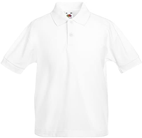 Fruit of the Loom Boys' Blouse Polo Shirt white Bianco 9-11 Years