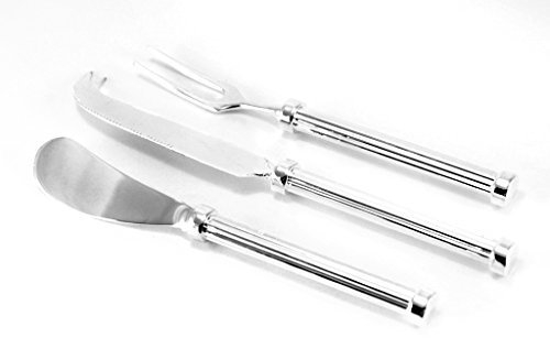 Brillibrum Design Käsebesteck 3-teilig aus Metall versilbert Käsemesser Besteck Set