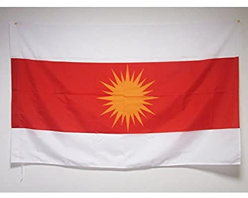 AZ FLAG - Flagge Jesiden Yazidism Neu - 150x90 cm - Yeziden Kurdisch Eziden Fahne 90 x 150 Cm Scheide Für Mast - Flaggen