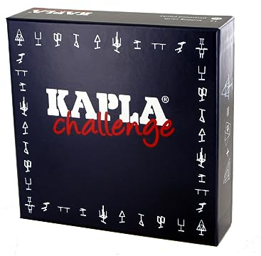 Kapla 8027 Holzplättchen Challenge 16-Teilig mit 12 Spielkarten, 4 Jahre to 12 Jahre, französische Ausgabe