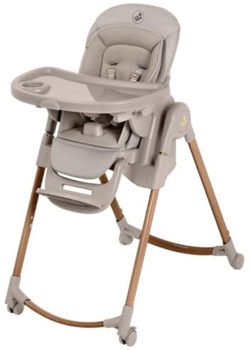 Maxi-Cosi Minla Plus Kinderhochstuhl Mitwachsend, 0–14 Jahre, 0–60 kg, Hochstuhl Baby, einer Hand drehbaren Tabletts, 4 Rädern, 9 Höhenstufen, 5 Neigungspositionen, kompakt faltbar, Elegance Beige