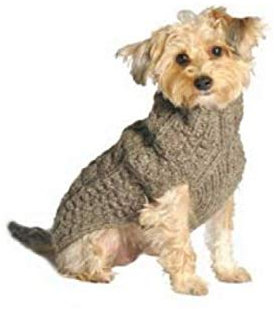 Chilly Dog Strickpullover für Hunde, Zopfmuster