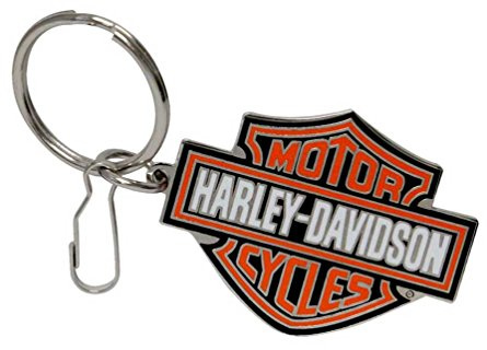 Plasticolor Harley-Davidson Bar & Shield Logo Emaille Schlüsselanhänger Orange Logo