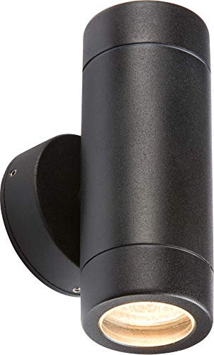 Knightsbridge Outdoor GU10 Up and Down Wall Light in Black